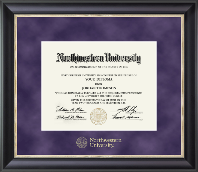 Northwestern University diploma frame - Gold Embossed Diploma Frame in Noir