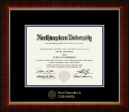Northwestern University Gold Embossed Diploma Frame in Murano