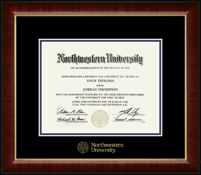 Northwestern University diploma frame - Gold Embossed Diploma Frame in Murano
