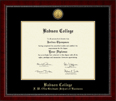 Babson College diploma frame - Gold Engraved Medallion Diploma Frame in Sutton