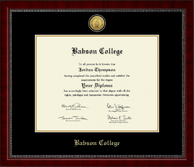 Babson College diploma frame - Gold Engraved Medallion Diploma Frame in Sutton