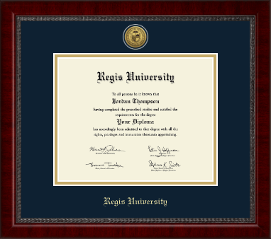 Regis University diploma frame - Gold Engraved Medallion Diploma Frame in Sutton