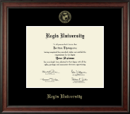 Regis University Gold Embossed Diploma Frame in Studio