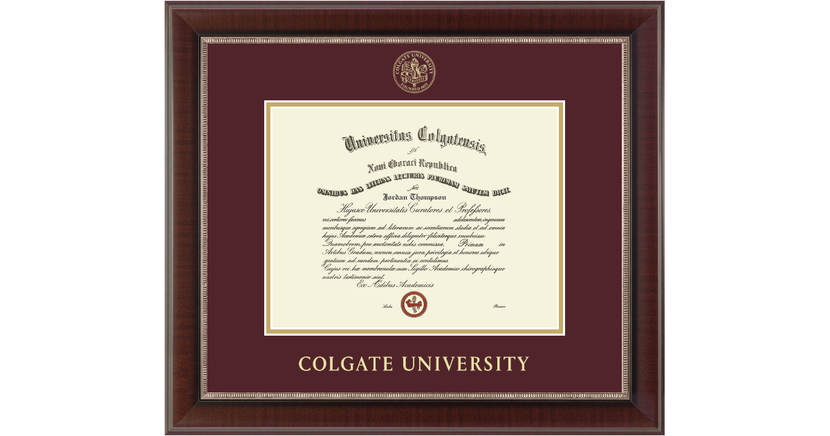 Gold Embossed Diploma Frame in Chateau Colgate University - Item ...