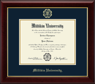 Millikin University diploma frame - Gold Embossed Diploma Frame in Gallery