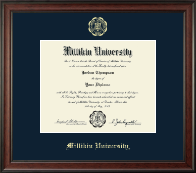 Millikin University diploma frame - Gold Embossed Diploma Frame in Studio