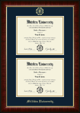 Millikin University Double Diploma Frame in Murano
