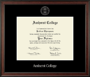 Amherst College Silver Embossed Diploma Frame in Studio
