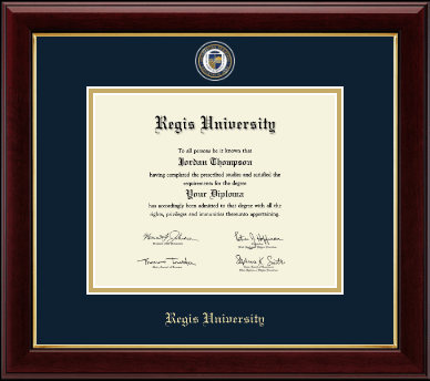 Regis University diploma frame - Masterpiece Medallion Diploma Frame in Gallery