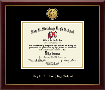 Roy C. Ketcham High School in New York diploma frame - Gold Engraved Medallion Diploma Frame in Galleria
