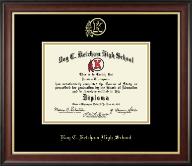 Roy C. Ketcham High School in New York diploma frame - Gold Embossed Diploma Frame in Studio Gold