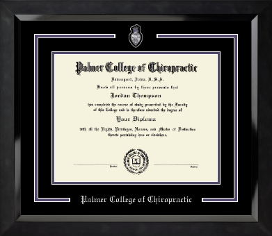Palmer College of Chiropractic Iowa diploma frame - Pewter Spirit Medallion Diploma Frame in Eclipse