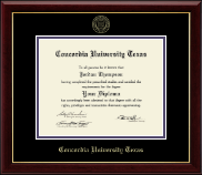 Concordia University Texas Gold Embossed Diploma Frame in Gallery