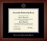 Concordia University Texas Gold Embossed Diploma Frame in Cambridge