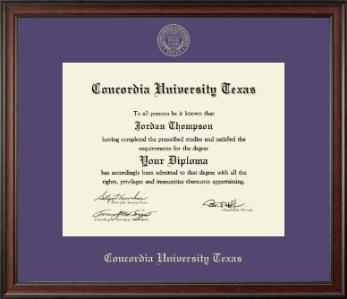Concordia University Texas diploma frame - Gold Embossed Diploma Frame in Studio