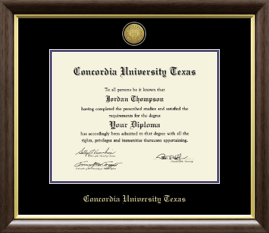 Concordia University Texas diploma frame - Gold Engraved Medallion Diploma Frame in Hampshire