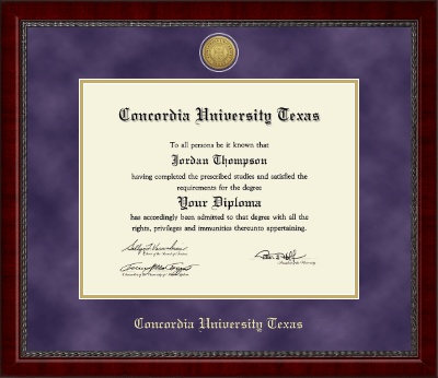 Concordia University Texas diploma frame - Gold Engraved Medallion Diploma Frame in Sutton