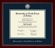 University of North Texas at Dallas Silver Engraved Medallion Diploma Frame in Sutton