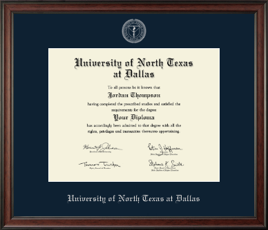 University of North Texas at Dallas diploma frame - Silver Embossed Diploma Frame in Studio