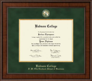 Babson College diploma frame - Presidential Masterpiece Diploma Frame in Madison