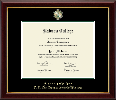 Babson College diploma frame - Masterpiece Medallion Diploma Frame in Gallery