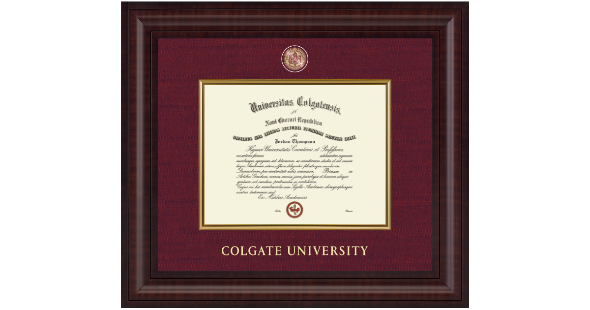 Presidential Masterpiece Diploma Frame in Premier Colgate University ...