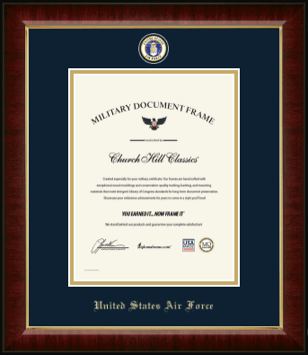 United States Air Force certificate frame - Masterpiece Medallion Certificate Frame in Murano