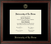 University of La Verne Gold Embossed Diploma Frame in Studio