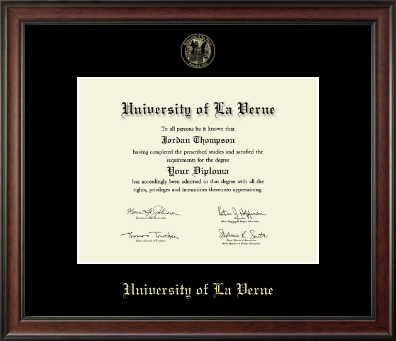 University of La Verne diploma frame - Gold Embossed Diploma Frame in Studio