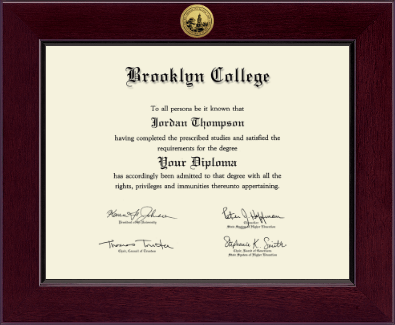 Brooklyn College diploma frame - Century Gold Engraved Diploma Frame in Cordova