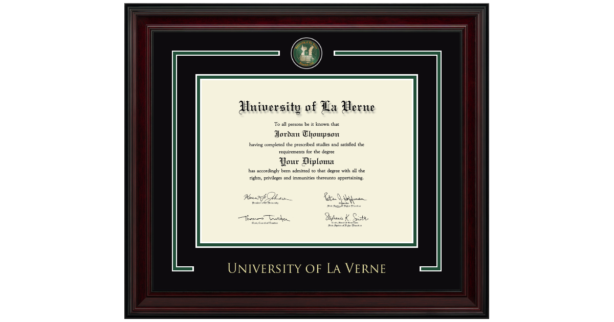 Showcase Edition Diploma Frame in Encore University of La Verne