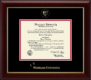 Wesleyan University Gold Embossed Diploma Frame in Gallery