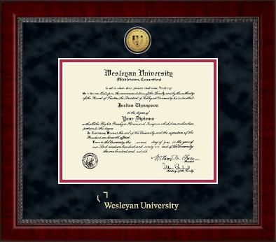 Wesleyan University diploma frame - Gold Engraved Medallion Diploma Frame in Sutton