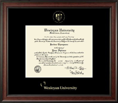 Wesleyan University diploma frame - Gold Embossed Diploma Frame in Studio