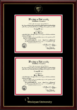 Wesleyan University diploma frame - Double Diploma Frame in Galleria