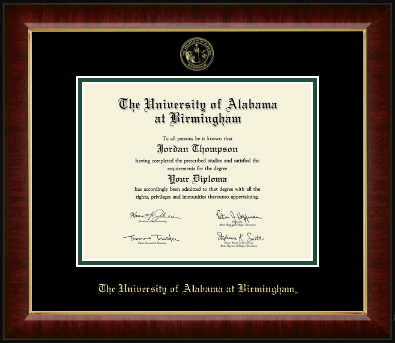 The University of Alabama at Birmingham diploma frame - Gold Embossed Diploma Frame in Murano