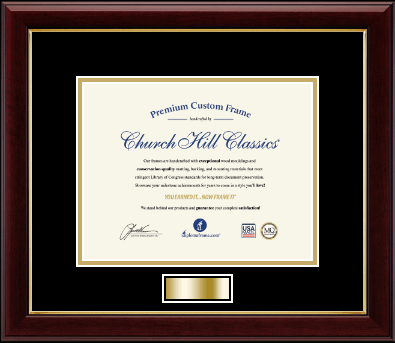 Graduation Gifts diploma frame - Gold Engraved Plate Diploma Frame in Gallery