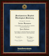 Southwestern Baptist Theological Seminary diploma frame - Gold Engraved Medallion Diploma Frame in Murano