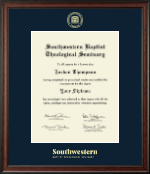 Southwestern Baptist Theological Seminary diploma frame - Gold Embossed Diploma Frame in Studio