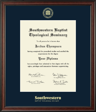 Southwestern Baptist Theological Seminary diploma frame - Gold Embossed Diploma Frame in Studio