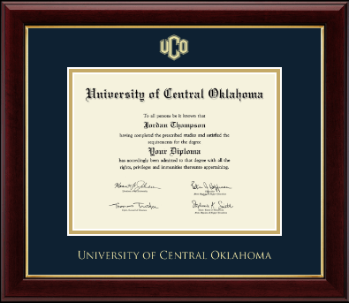 University of Central Oklahoma diploma frame - Gold Embossed Diploma Frame in Gallery