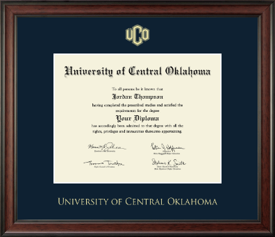 University of Central Oklahoma diploma frame - Gold Embossed Diploma Frame in Studio