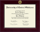University of Central Oklahoma Century Gold Engraved Diploma Frame in Cordova