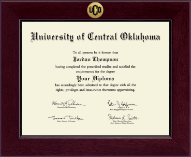 University of Central Oklahoma diploma frame - Century Gold Engraved Diploma Frame in Cordova