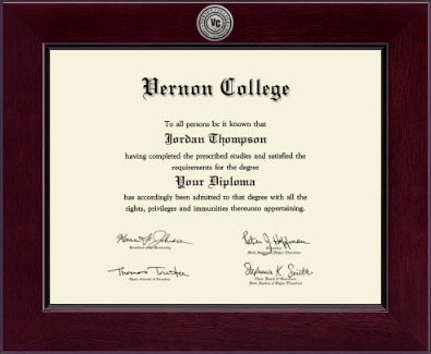 Vernon College diploma frame - Century Silver Engraved Diploma Frame in Cordova