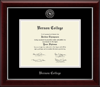 Vernon College diploma frame - Siver Embossed Diploma Frame in Gallery Silver