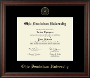 Ohio Dominican University Gold Embossed Diploma Frame in Studio