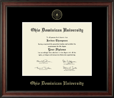Ohio Dominican University diploma frame - Gold Embossed Diploma Frame in Studio