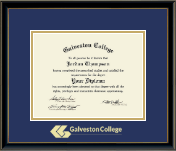 Galveston College Gold Embossed Diploma Frame in Onexa Gold
