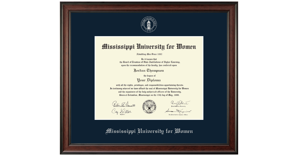 Silver Embossed Diploma Frame in Studio Mississippi University for